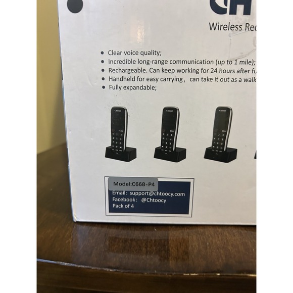 Chtoochy Handheld Wireless Rechargeable Intercom‎ System 4 New C668-P4 - Picture 2 of 9